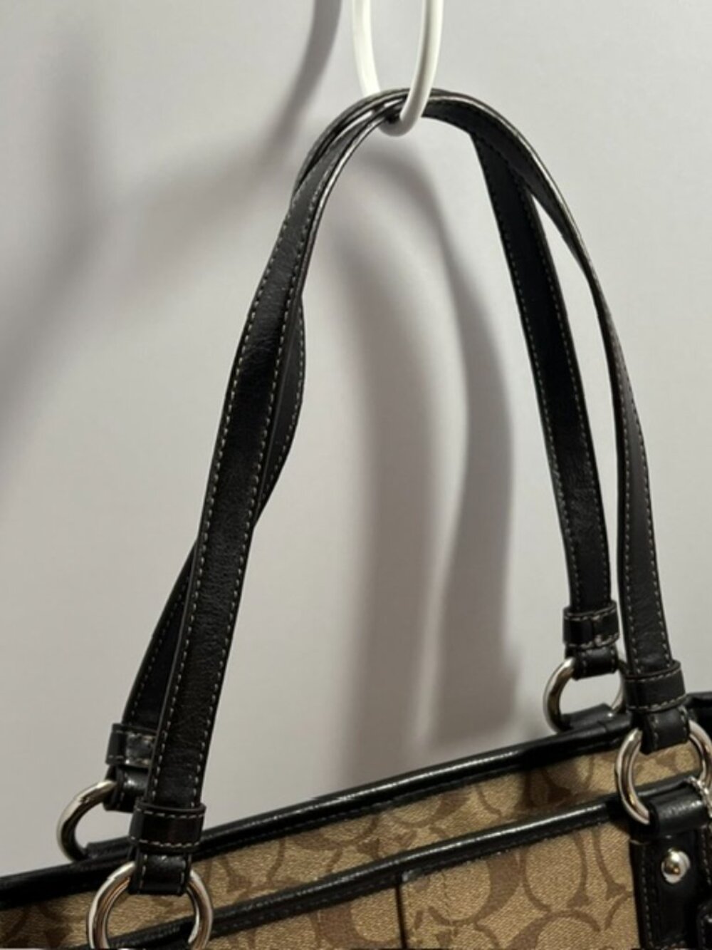 COACH PEYTON HERITAGE TOTE F18917 TAN / DRK BROWN - Picture 5 of 16